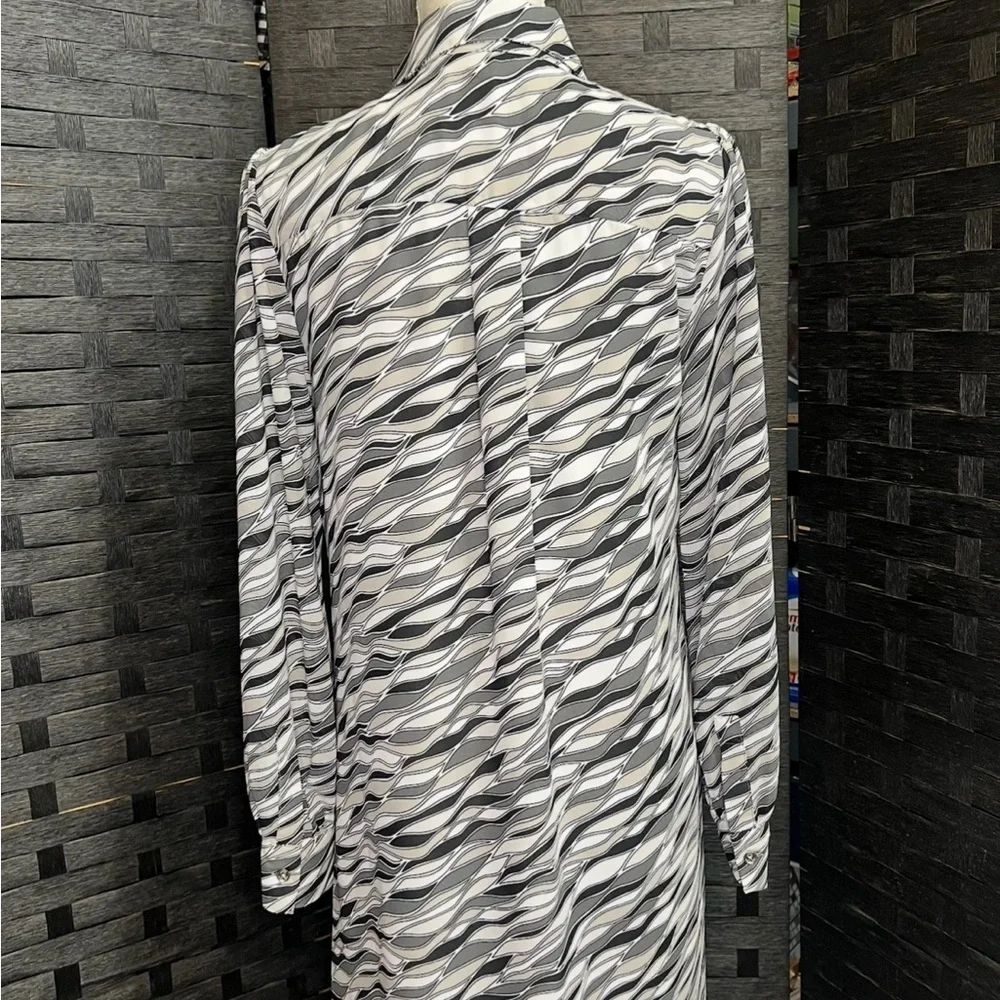 Michael Kors Monochrome Wave Pattern dress